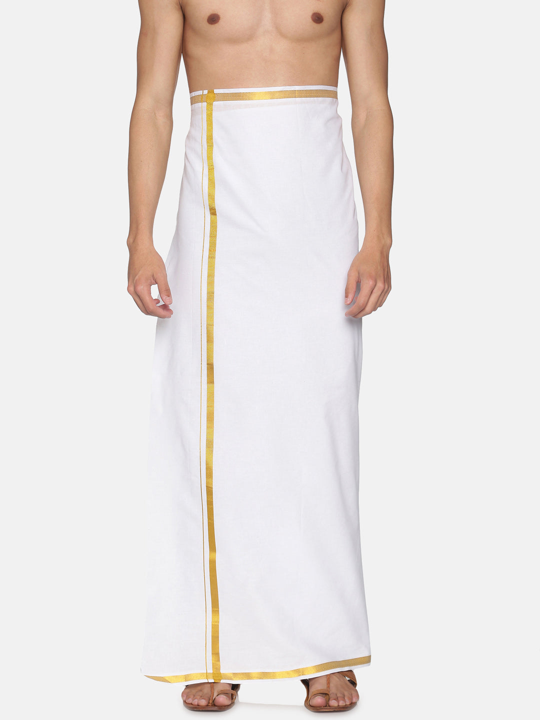 Men Cotton Traditional White Colour Regular Dhoti