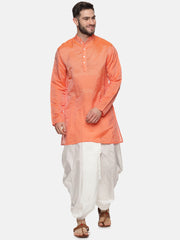 Men Self Design Kurta and Dhoti Pant Set