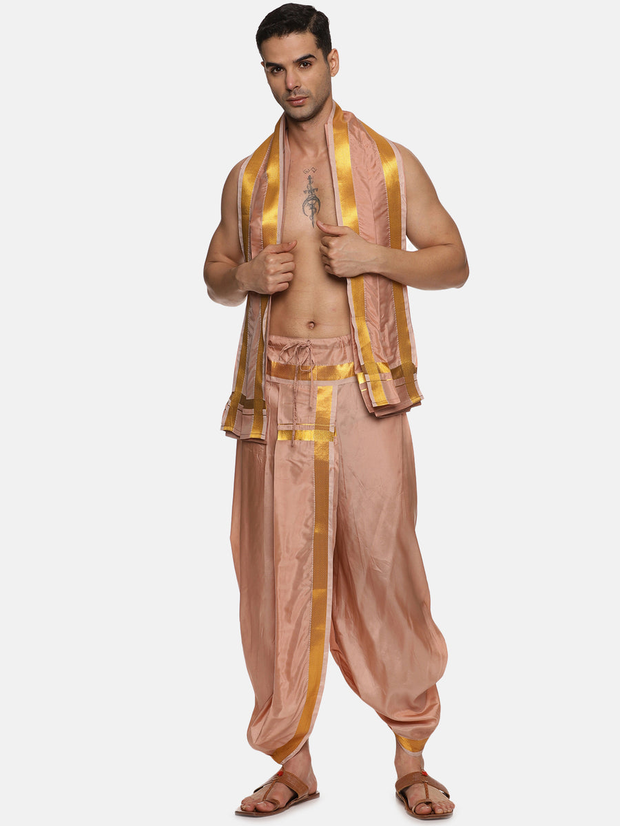 Men Ready to Wear Dhoti Pant and Angavastram Set