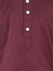 Boys Maroon Colour Cotton Kurta Dhoti Pant Set.