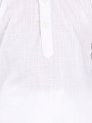 Boys White Colour Cotton Kurta Dhoti Pant Set.