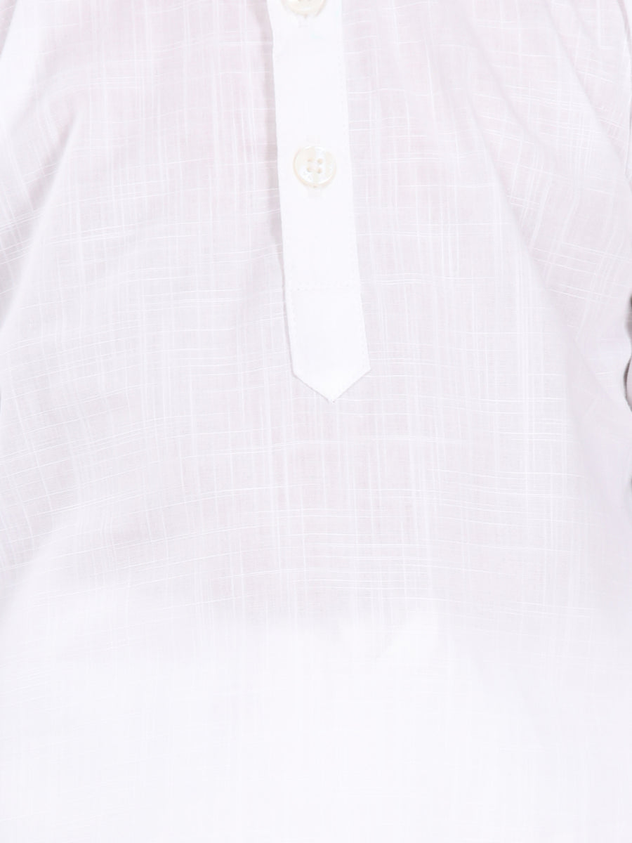 Boys White Colour Cotton Kurta Dhoti Pant Set.