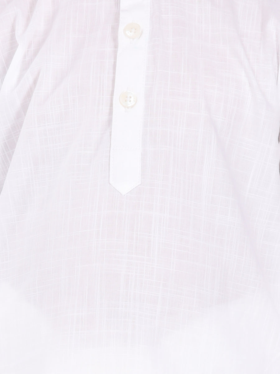 Boys White Colour Cotton Kurta Dhoti Pant Set.