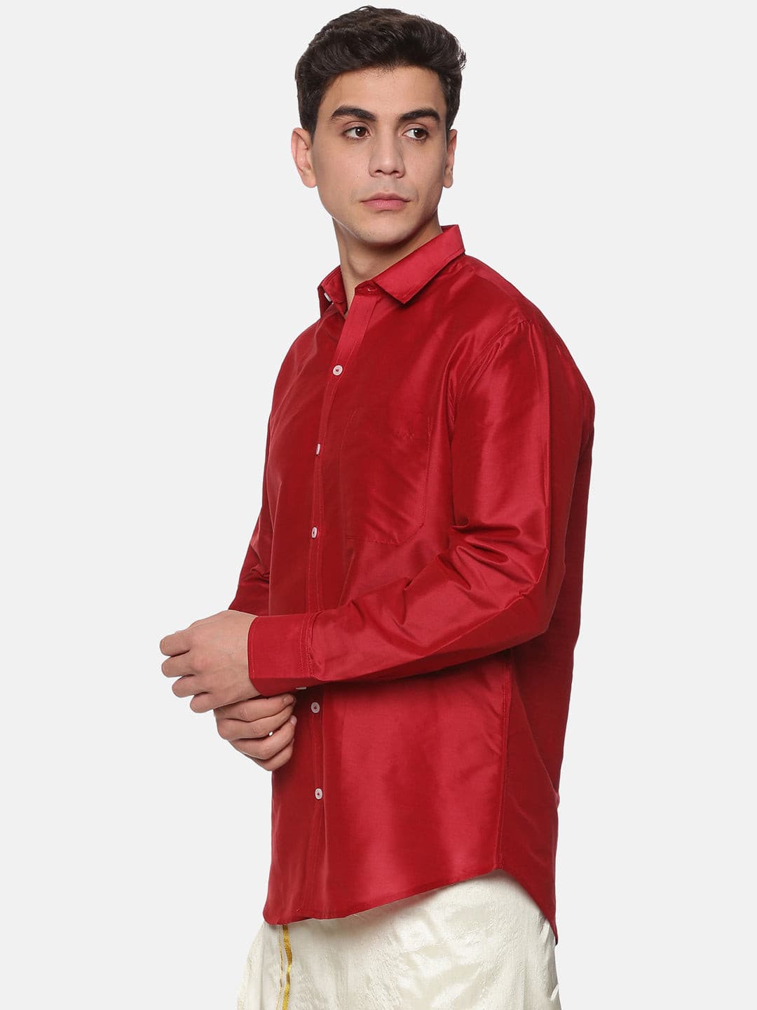 Men Solid Colour Regular Fit Full Sleeve Ethnic Shirt