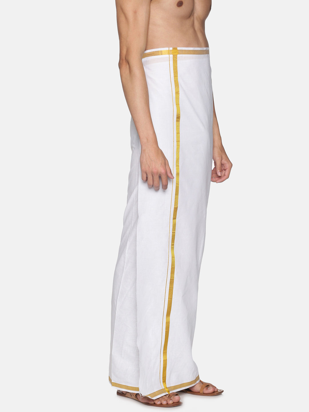 Men Cotton Traditional White Colour Regular Dhoti.