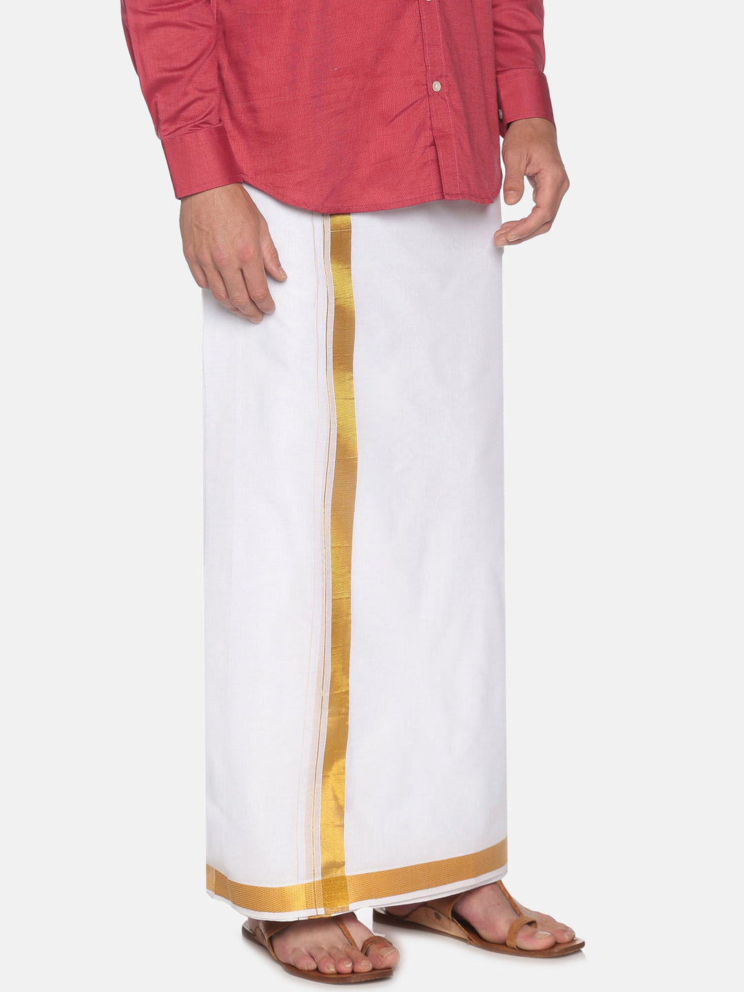 Men Cotton Traditional White Colour Regular Dhoti