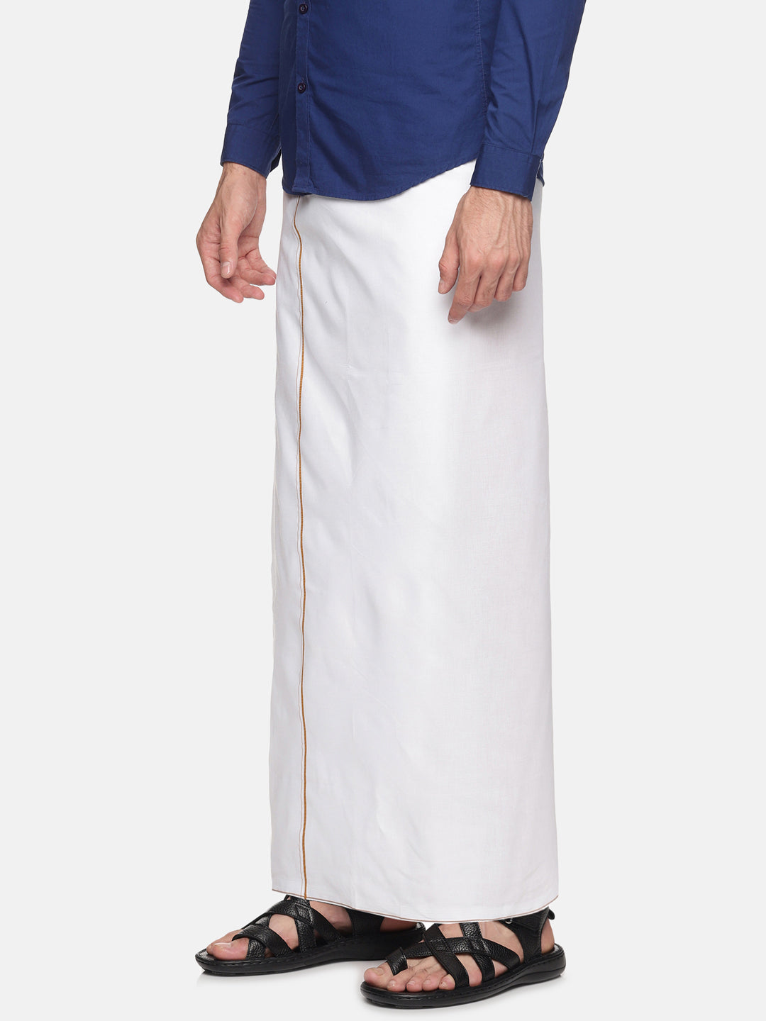 Men Cotton Traditional  White Colour Regular Dhoti.