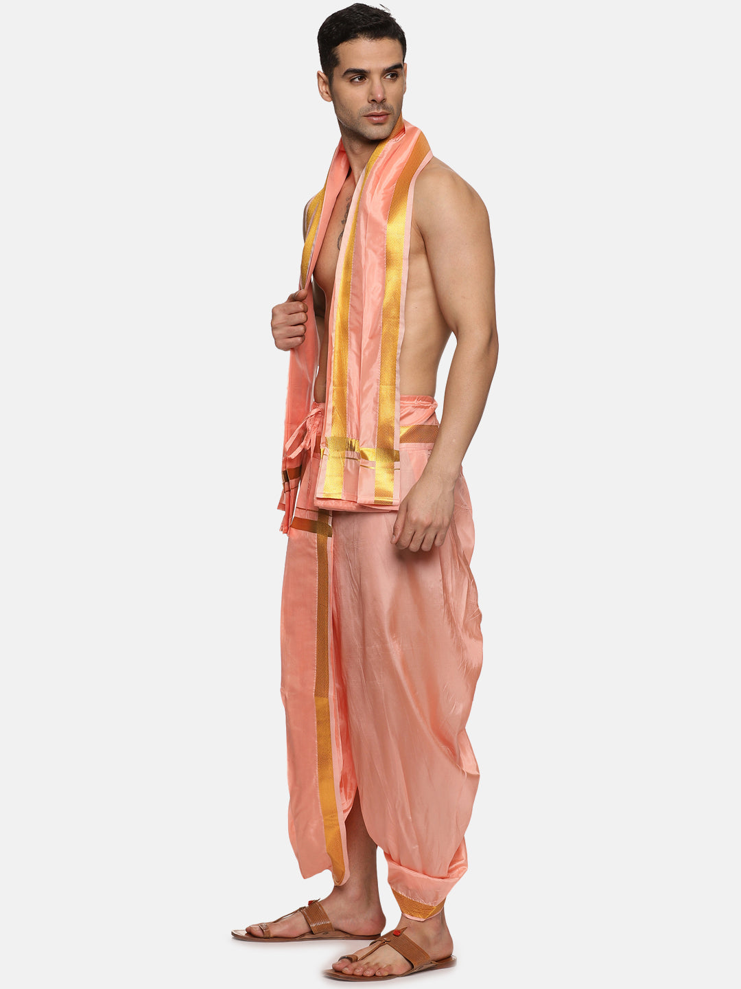 Men Ready to Wear Dhoti Pant and Angavastram Set