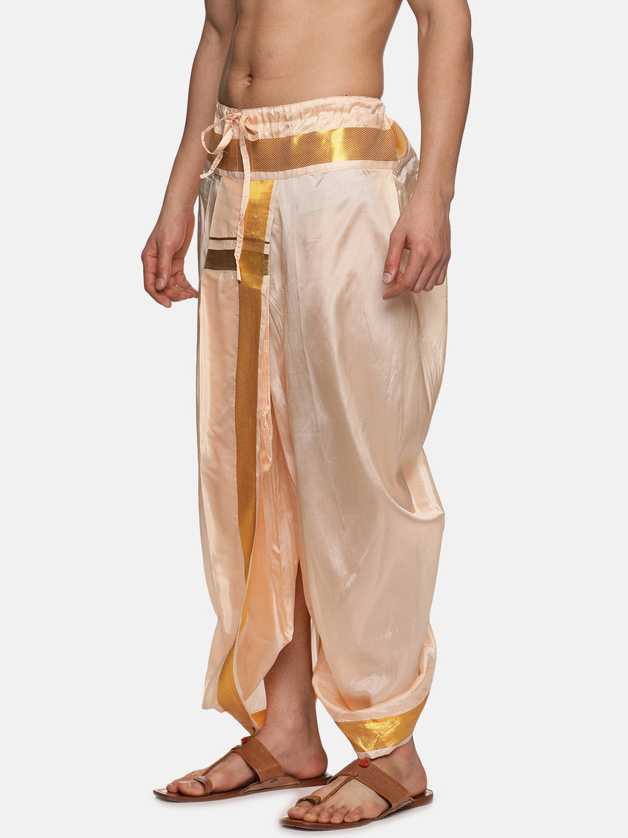 Men Silk Touch Gold Zari Dhoti Pant