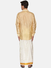 Men Artsilk Full Sleeve Shirt and Dhoti Set