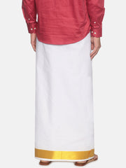 Men Cotton Traditional White Colour Regular Dhoti.