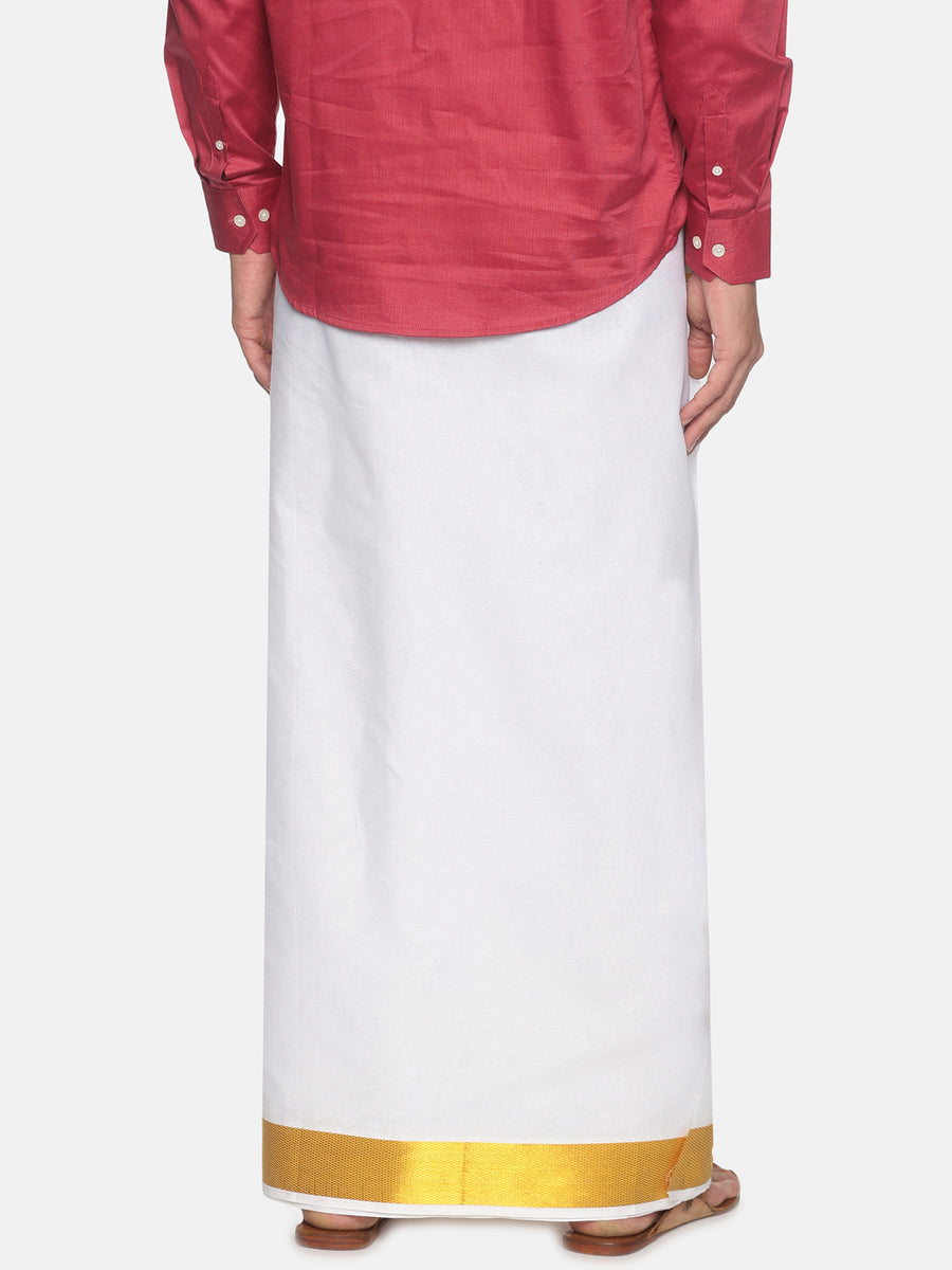 Men Cotton Traditional White Colour Regular Dhoti.