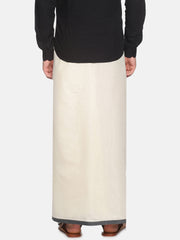 Men Cotton Traditional Off White Colour Regular Dhoti.