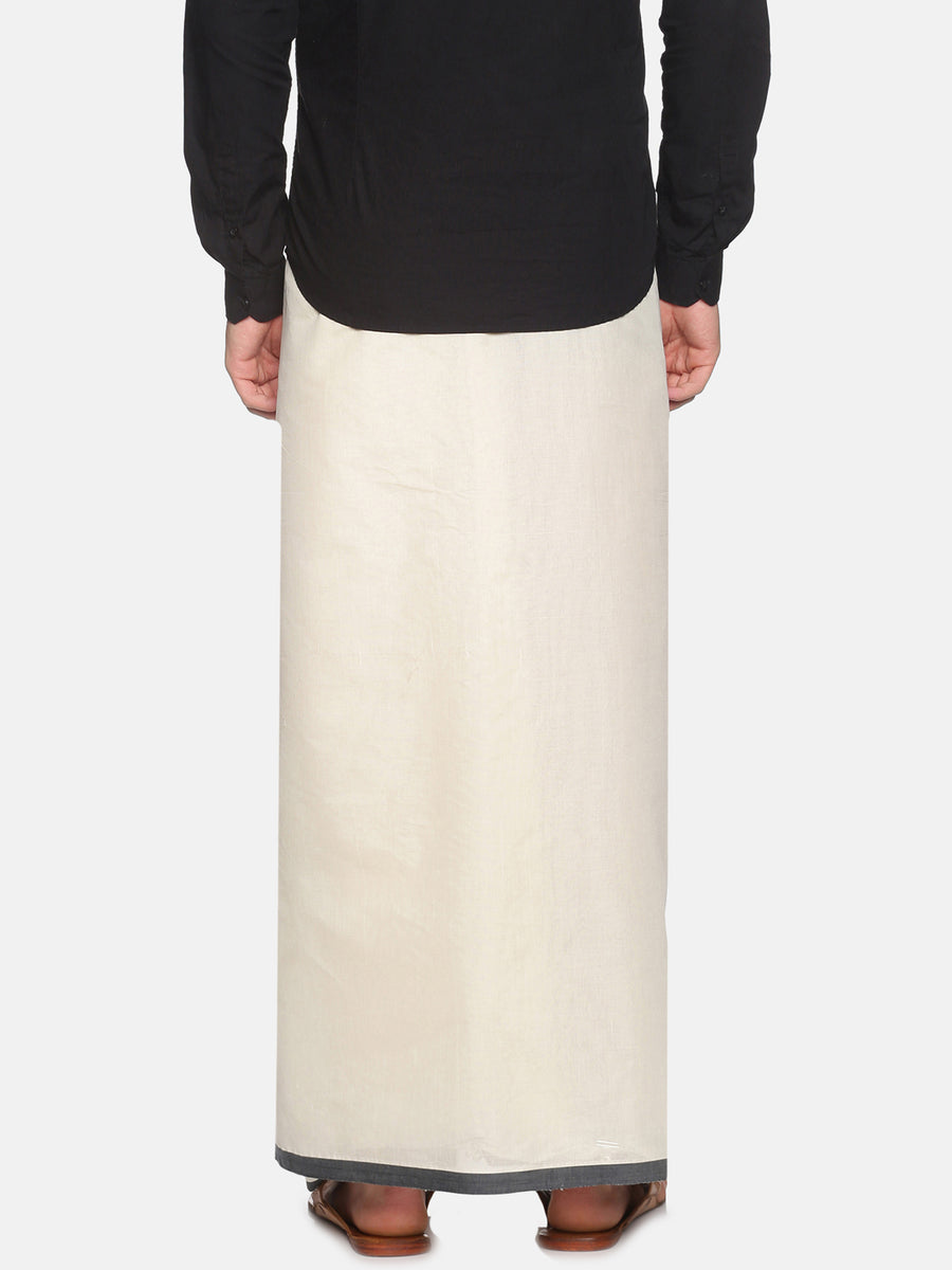 Men Cotton Traditional Off White Colour Regular Dhoti.