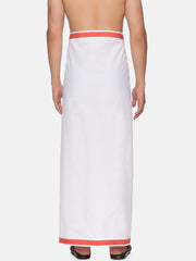 Mens Readymade Pocket Dhoti Vaika Red.