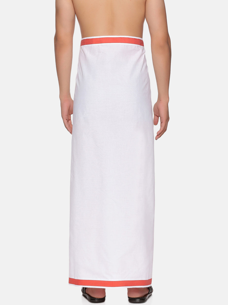 Mens Readymade Pocket Dhoti Vaika Red.