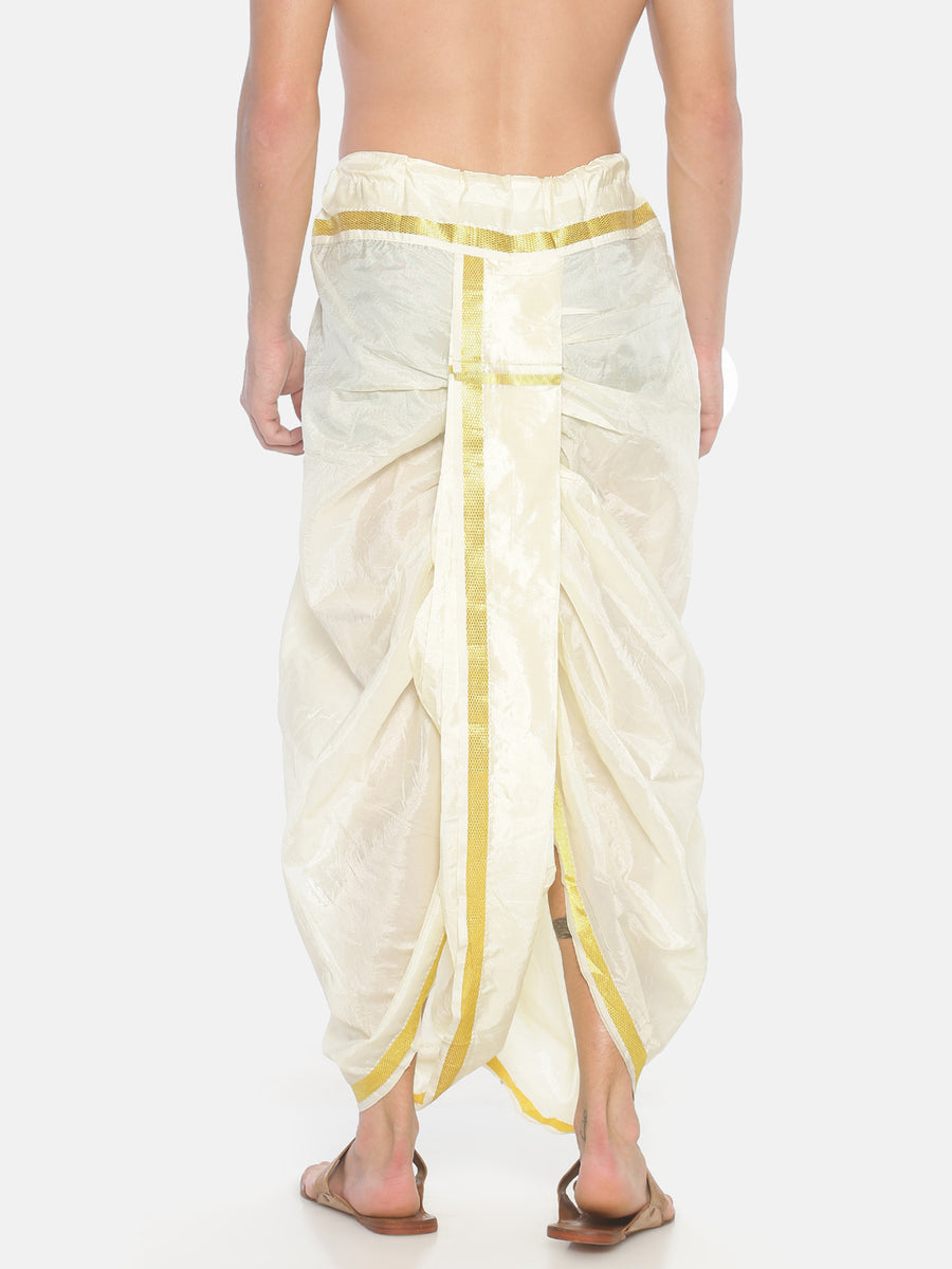 Men White Colour Art Silk Dhoti Pant.