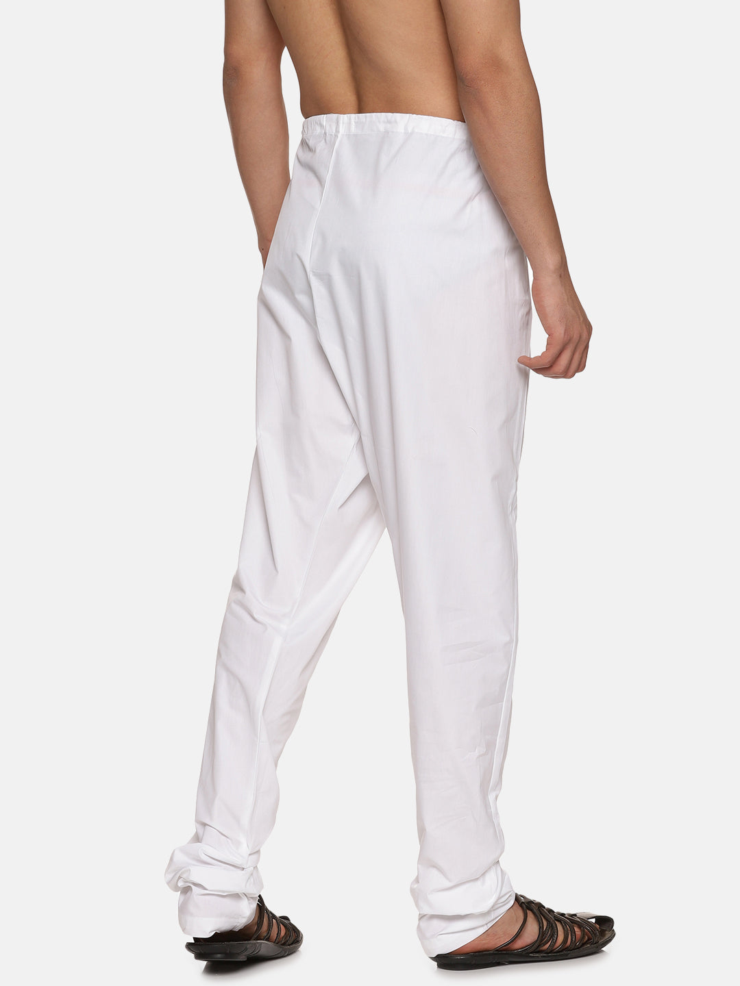 Men Solid White Cotton Pyjama