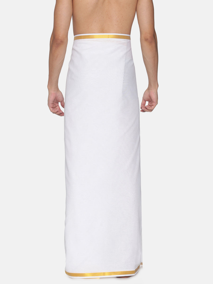 Men Cotton Traditional White Colour Regular Dhoti.