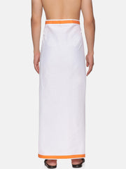Mens Readymade Pocket Dhoti Vaika Orange.
