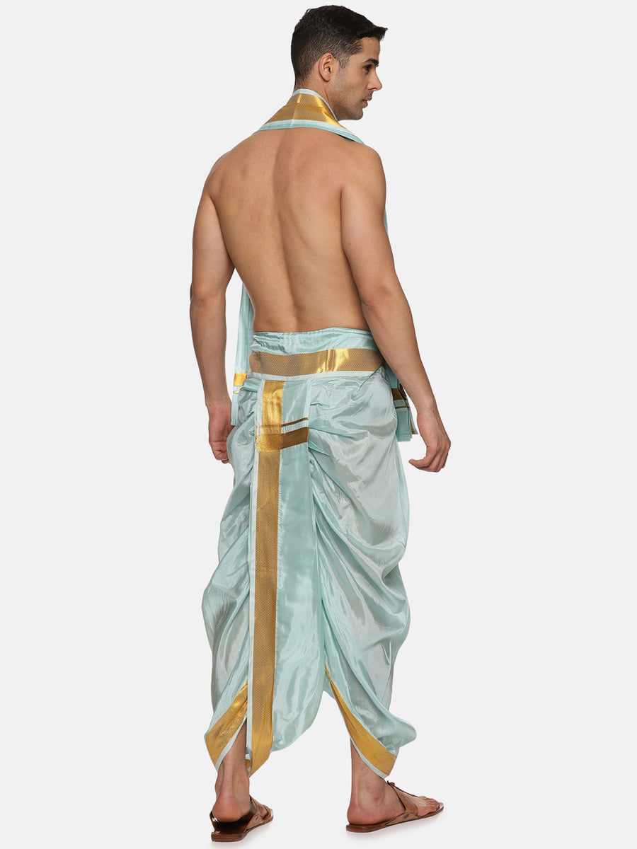 Men Readymade Artsilk Solid Colour Dhoti Pant and Angavastram