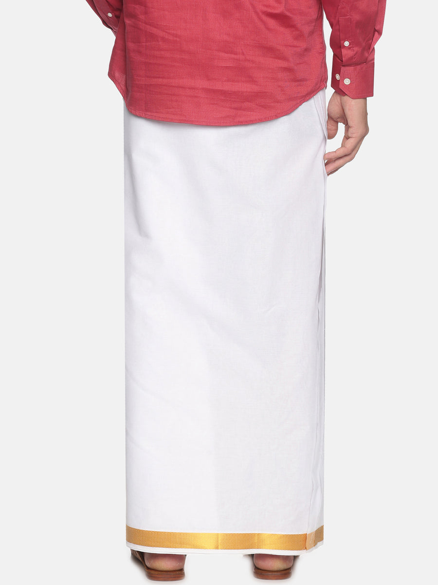 Men Cotton Traditional White Colour Regular Dhoti.