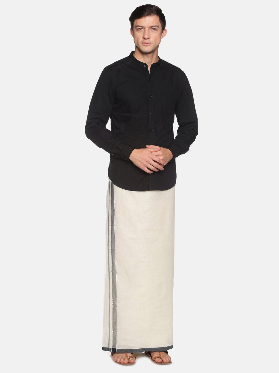 Men Cotton Traditional Off White Colour Regular Dhoti.