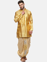 Men Art Silk Biscuit Colour D1 Embroidery Dhoti Pant.