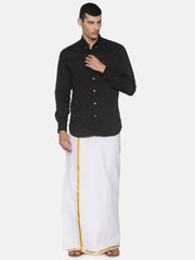 Men Cotton Traditional White Colour Regular Dhoti.