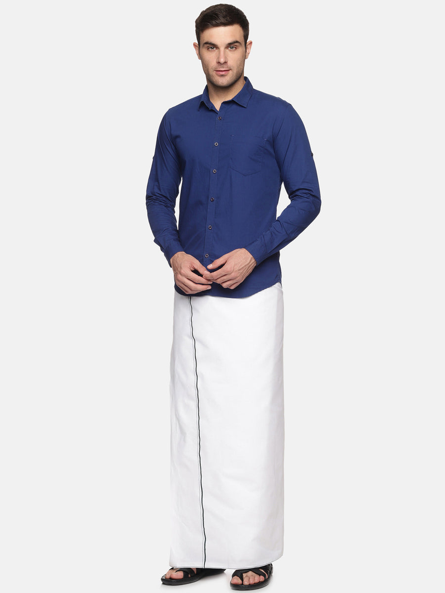 Men Cotton Traditional  White Colour Regular Dhoti.