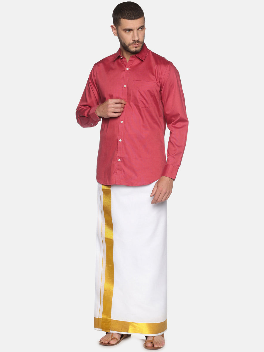 Men Cotton Traditional White Colour Regular Dhoti.