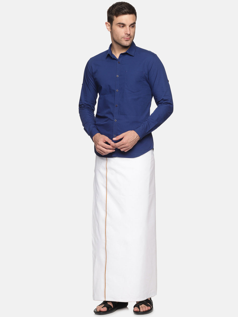 Men Cotton Traditional  White Colour Regular Dhoti.