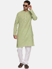 Men Solid White Cotton Pyjama