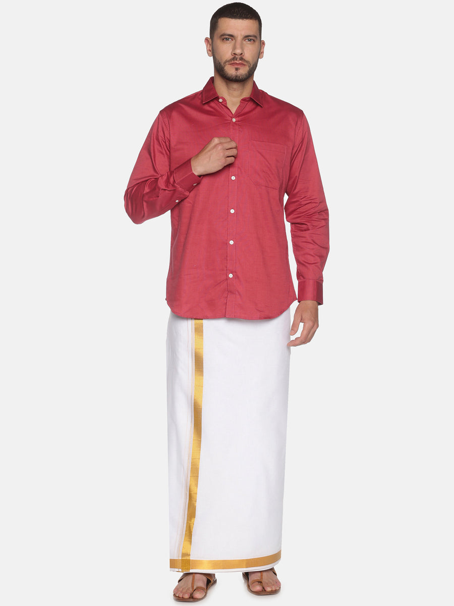 Men Cotton Traditional White Colour Regular Dhoti.