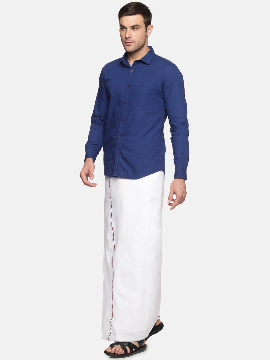 Men Cotton Traditional  White Colour Regular Dhoti.