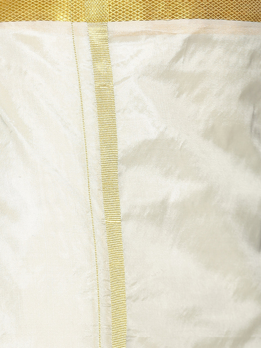 Men Artsilk Traditional Cream Colour Regular Dhoti.