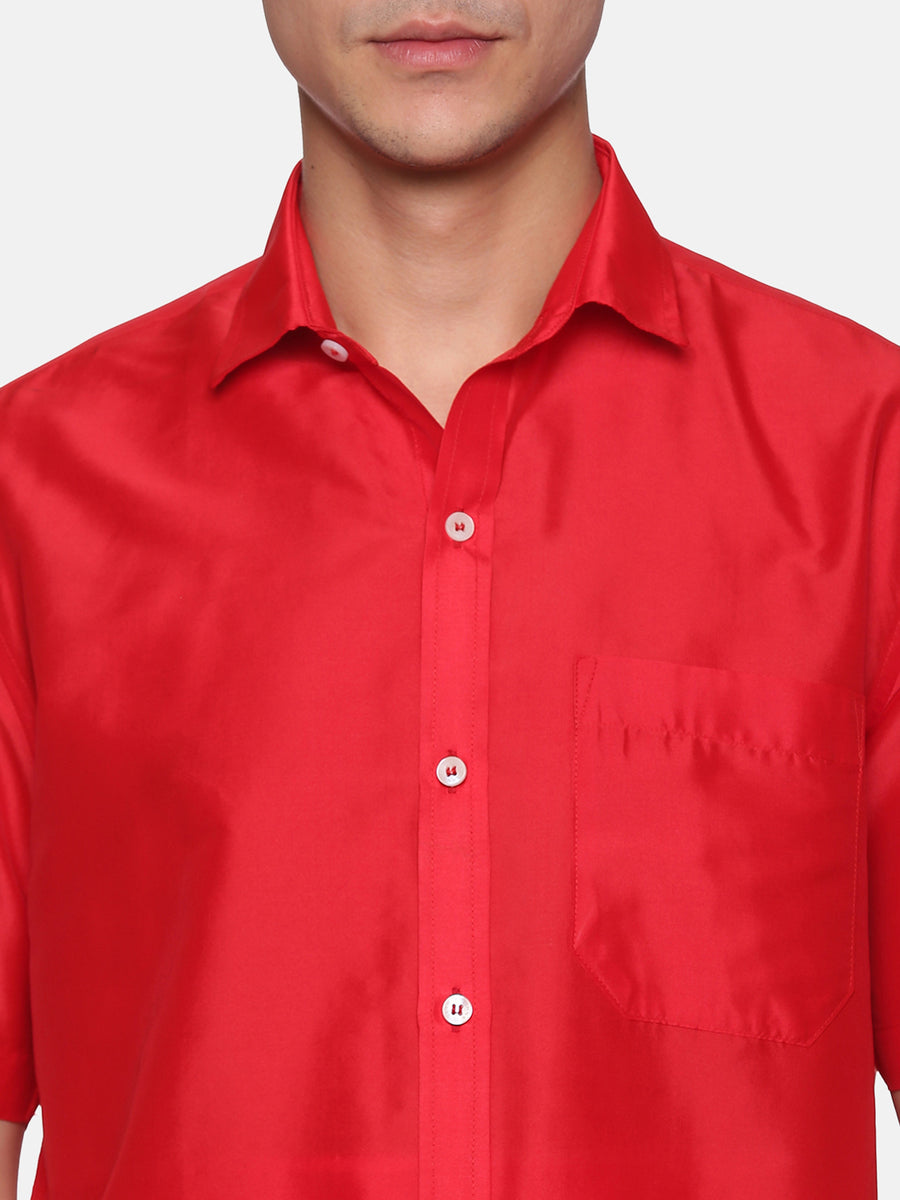 Men Half Sleeve Shirt and Readymade Cotton Dhoti Set
