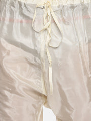 Men Artsilk Solid Cream Colour Pyajma