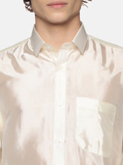 Men Art Silk Traditional Cream Colour Regular Dhoti.