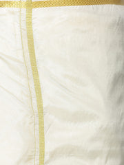 Men Artsilk Traditional Cream Colour Regular Dhoti.