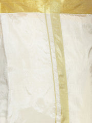 Men Artsilk Traditional Cream Colour Regular Dhoti.