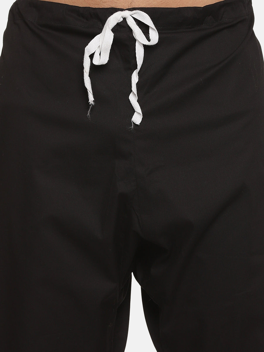 Men Cotton Drawstring Closure Pyjama With Pocket