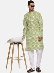 Men Solid White Cotton Pyjama