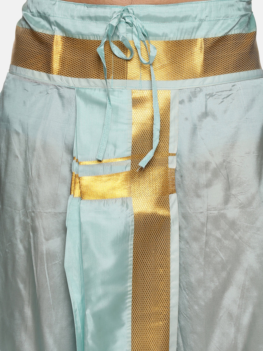 Men Readymade Artsilk Solid Colour Dhoti Pant and Angavastram