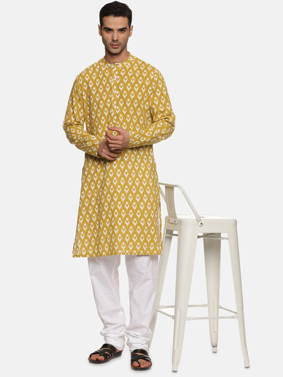 Men Slub Cotton Solid White Colour Pyjama