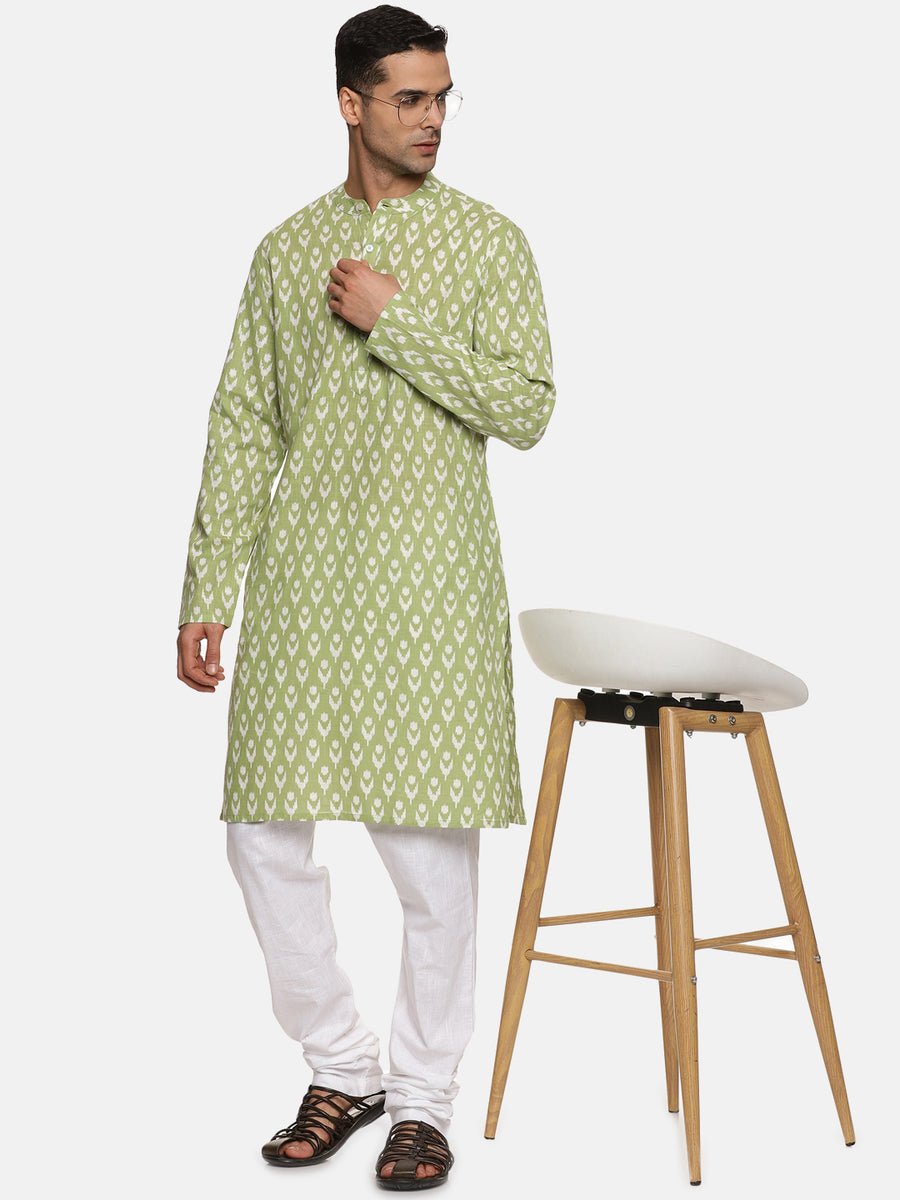 Men Solid White Slub Cotton Pyjama