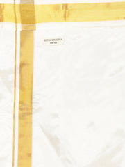 Men Half Sleeve Shirt Readymade Dhoti Angavastram Set