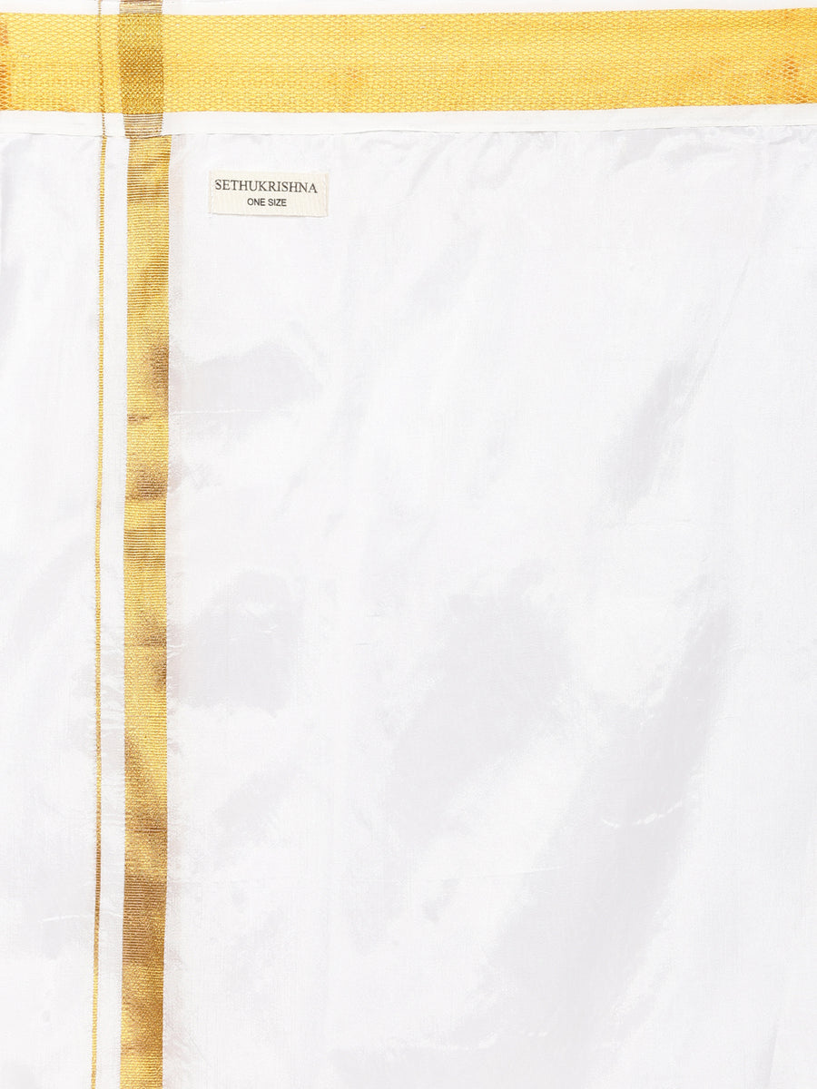 Men Artsilk Full Sleeve Shirt and Readymade Dhoti Set