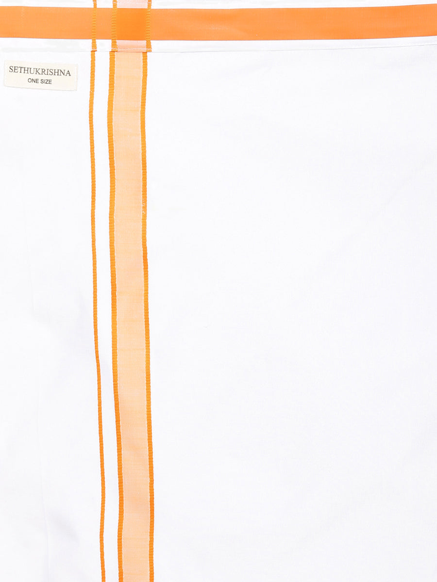 Mens Readymade Pocket Dhoti Vaika Orange.