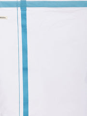 MEN SOLID BLUE COLOUR HALF SLEEVE SHIRT POCKET DHOTI SET.